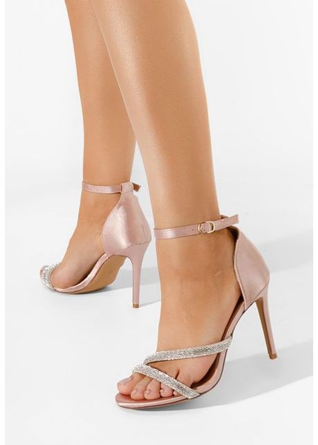 Sandale elegante cu toc ivonna roz