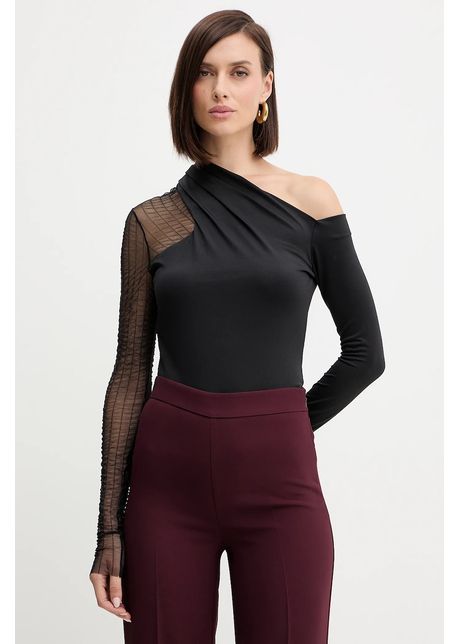 Simona Corsellini bluză culoarea negru, uni, A25CPMG00201