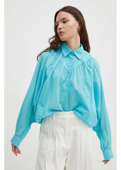 Sisley bluza din bumbac femei neted