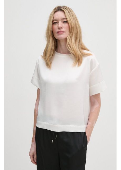 Sisley bluza femei, culoarea alb, neted, 5OGYLQ07G