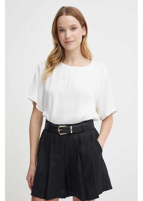 Sisley bluza femei culoarea bej neted