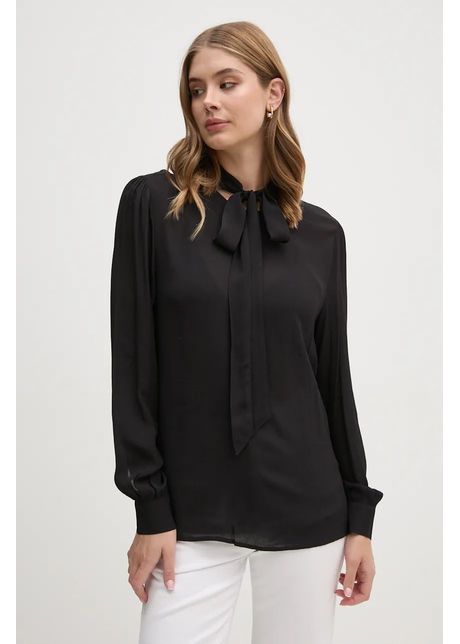 Sisley bluza femei culoarea negru neted 5zmzlq07x