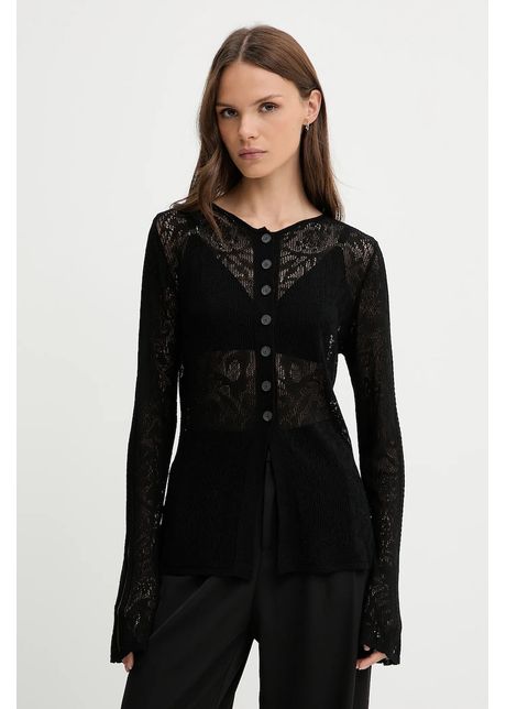 Sisley cardigan culoarea negru light 1084m500p