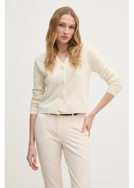 Sisley cardigan din lana culoarea bej light 1044m602a
