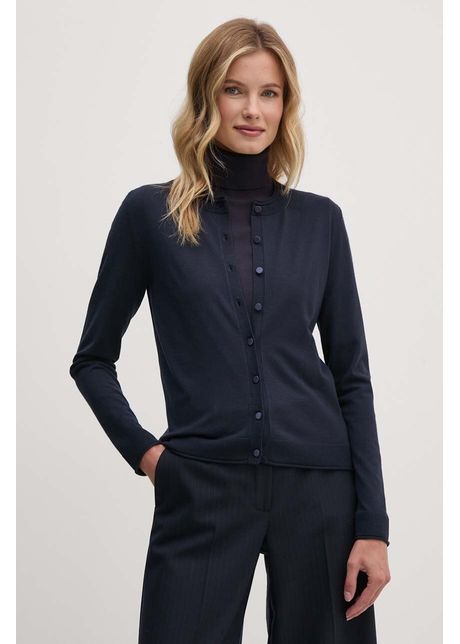 Sisley cardigan femei culoarea albastru marin light 17q3m5203