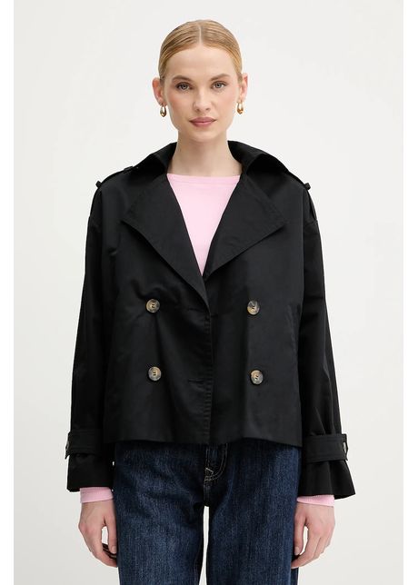 Sisley jachet de bumbac culoarea negru de tranzitie oversize 227yln05q