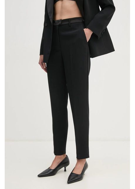 Sisley pantaloni femei culoarea negru fason tigareta high waist 4gjclf069