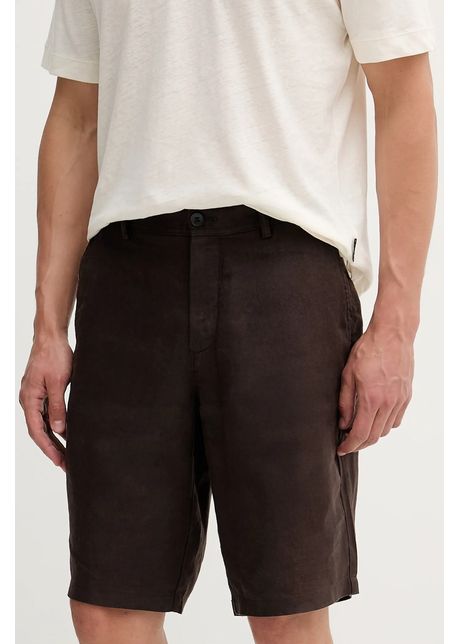 Sisley pantaloni scurti din in culoarea bej