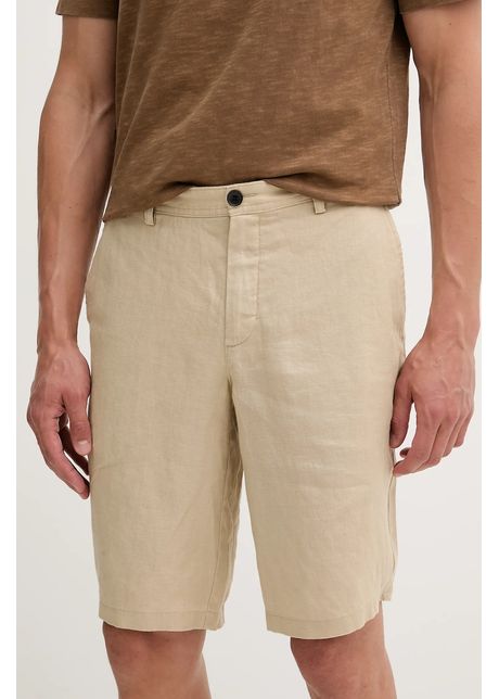 Sisley pantaloni scurti din in culoarea bej