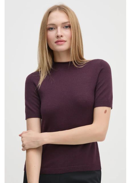 Sisley pulover de lana femei culoarea violet light cu turtleneck 11bam105p