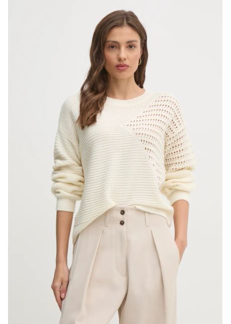 Sisley pulover din amestec de lana femei culoarea bej 1076m1062