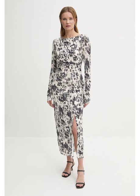 Sisley rochie culoarea bej maxi mulat 4qfrlv070