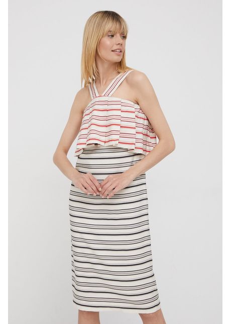 Sisley rochie culoarea bej mini dreapt