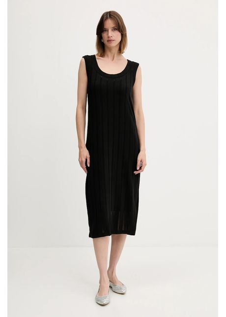 Sisley rochie culoarea negru midi drept 41welv07d