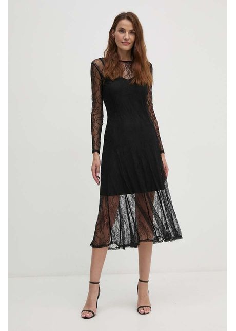 Sisley rochie culoarea negru midi evazat 4hlglv06d