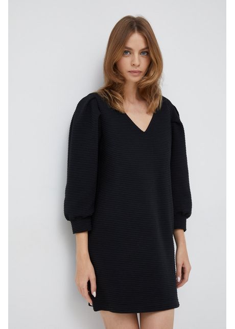 Sisley rochie culoarea negru mini dreapt