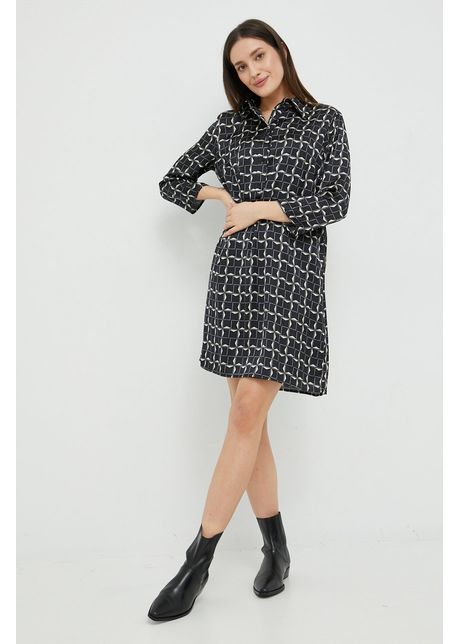 Sisley rochie culoarea negru mini dreapt