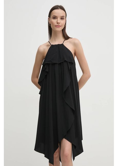 Sisley rochie culoarea negru mini evazat 4lntlv06m