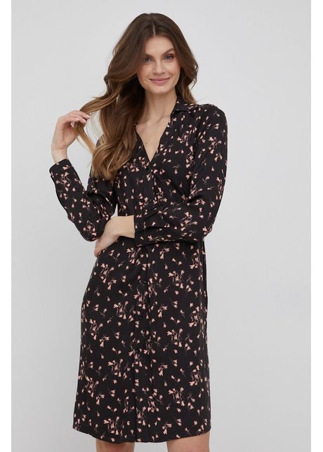 Sisley rochie culoarea negru mini evazat