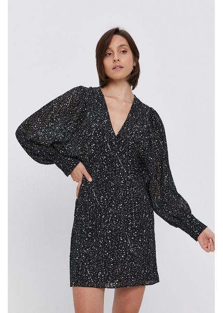 Sisley rochie culoarea negru mini model dreapt