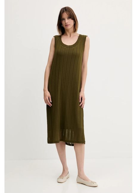 Sisley rochie culoarea verde midi drept 41welv07d