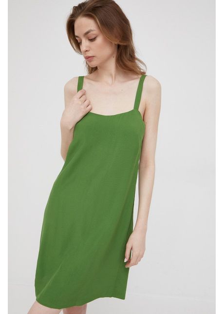 Sisley rochie culoarea verde mini dreapt
