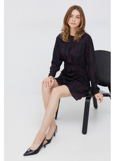 Sisley rochie culoarea violet mini dreapt