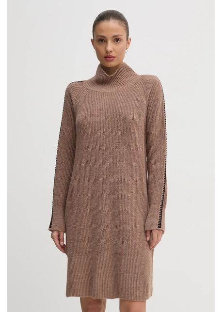 Sisley rochie din amestec de lana culoarea maro mini dreapt 1076lv00y