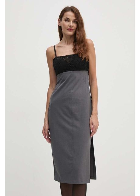 Sisley rochie din amestec de lana culoarea negru mini dreapt 47fylv067