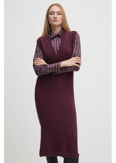 Sisley rochie din amestec de lana culoarea violet midi dreapt 1276mv00t
