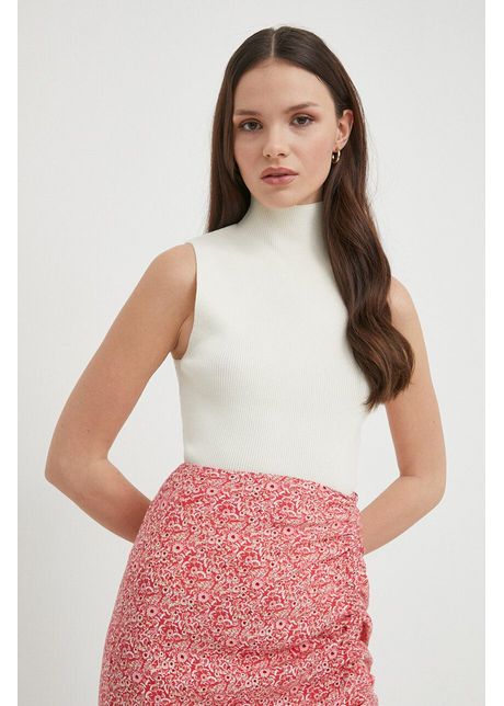 Sisley top femei culoarea bej cu turtleneck