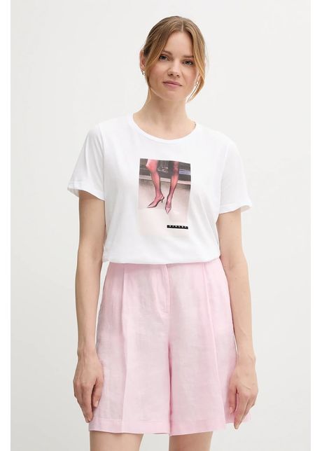 Sisley tricou din bumbac culoarea alb, 35USL107H
