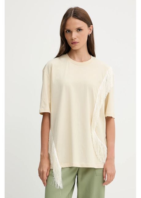 Sisley tricou din bumbac culoarea bej 3f8nl107b