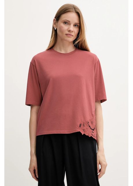 Sisley tricou din bumbac culoarea roz, 3F1QL107M