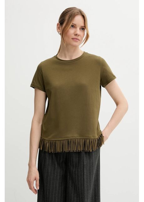 Sisley tricou din bumbac culoarea verde 3096l107j