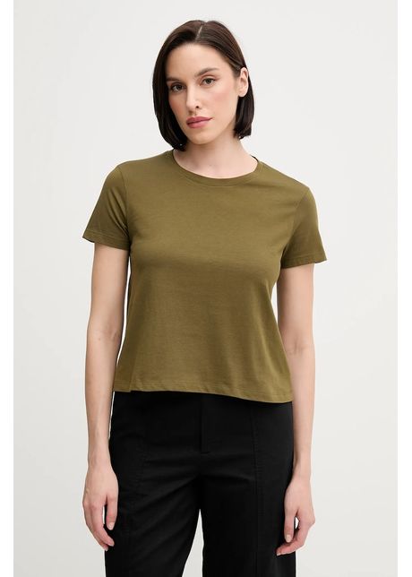 Sisley tricou din bumbac culoarea verde, 3I1XL107A