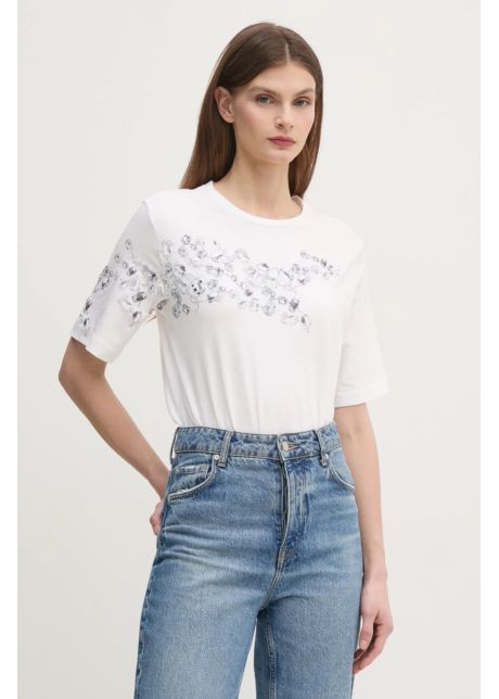 Sisley tricou din bumbac femei culoarea alb 3096l106t
