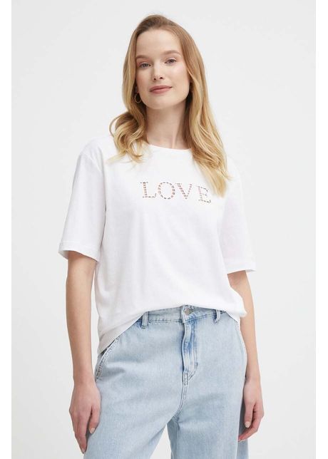 Sisley tricou din bumbac femei, culoarea alb