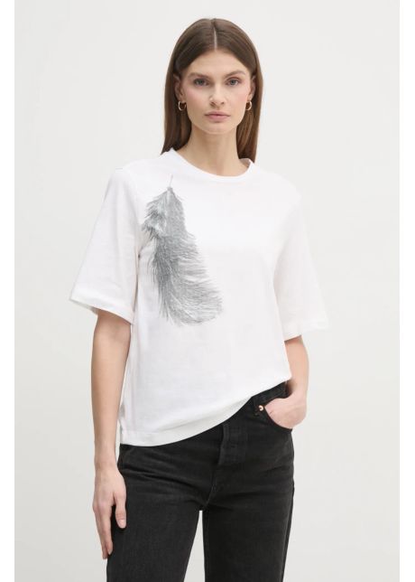 Sisley tricou din bumbac femei culoarea bej 3i1xl106r