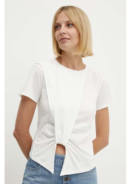 Sisley tricou din bumbac femei culoarea bej