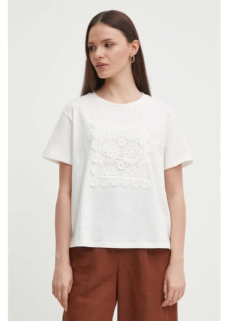 Sisley tricou din bumbac femei culoarea bej