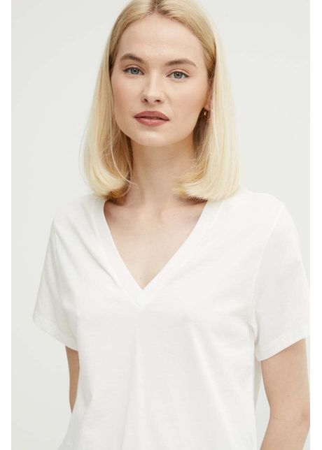 Sisley tricou din bumbac femei culoarea bej