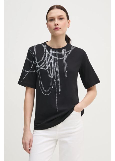 Sisley tricou din bumbac femei culoarea negru 3096l106t