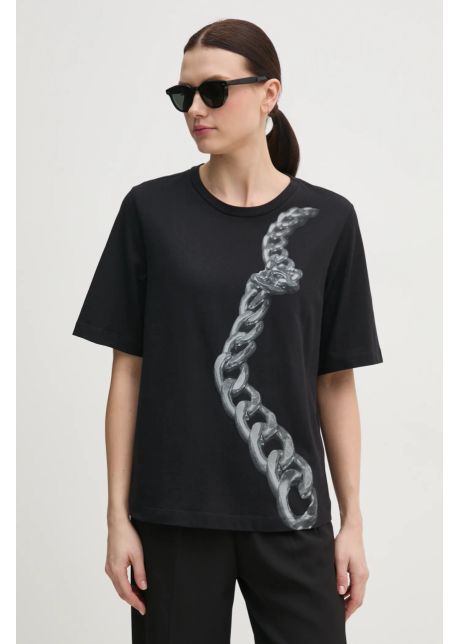 Sisley tricou din bumbac femei culoarea negru 3i1xl106r