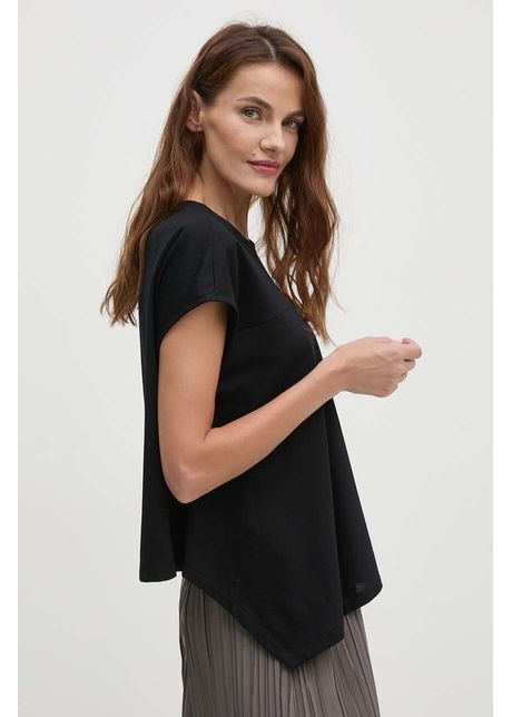 Sisley tricou din bumbac femei, culoarea negru, 3J5CL105U