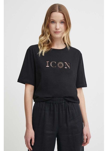 Sisley tricou din bumbac femei, culoarea negru