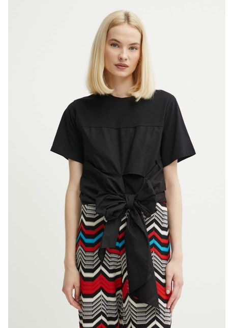 Sisley tricou din bumbac femei culoarea negru