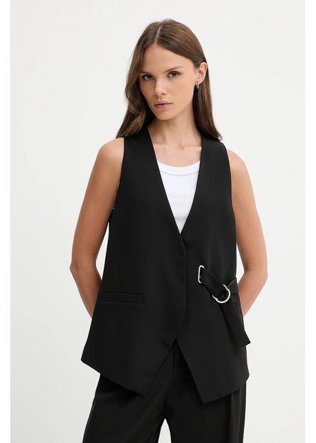Sisley vest culoarea negru un singur r nd de nasturi 21h1lj00t