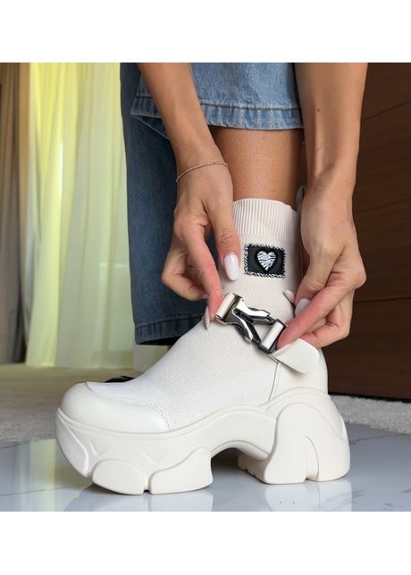 Sneakers dama tradale bej