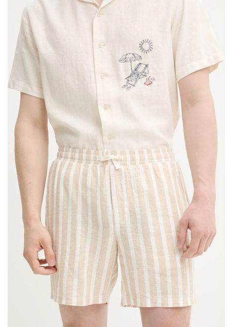 Solid pantaloni scur i din in fried culoarea bej 21108373 160920